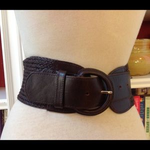 Banana Republic Brown Leather Wide Braided Belt